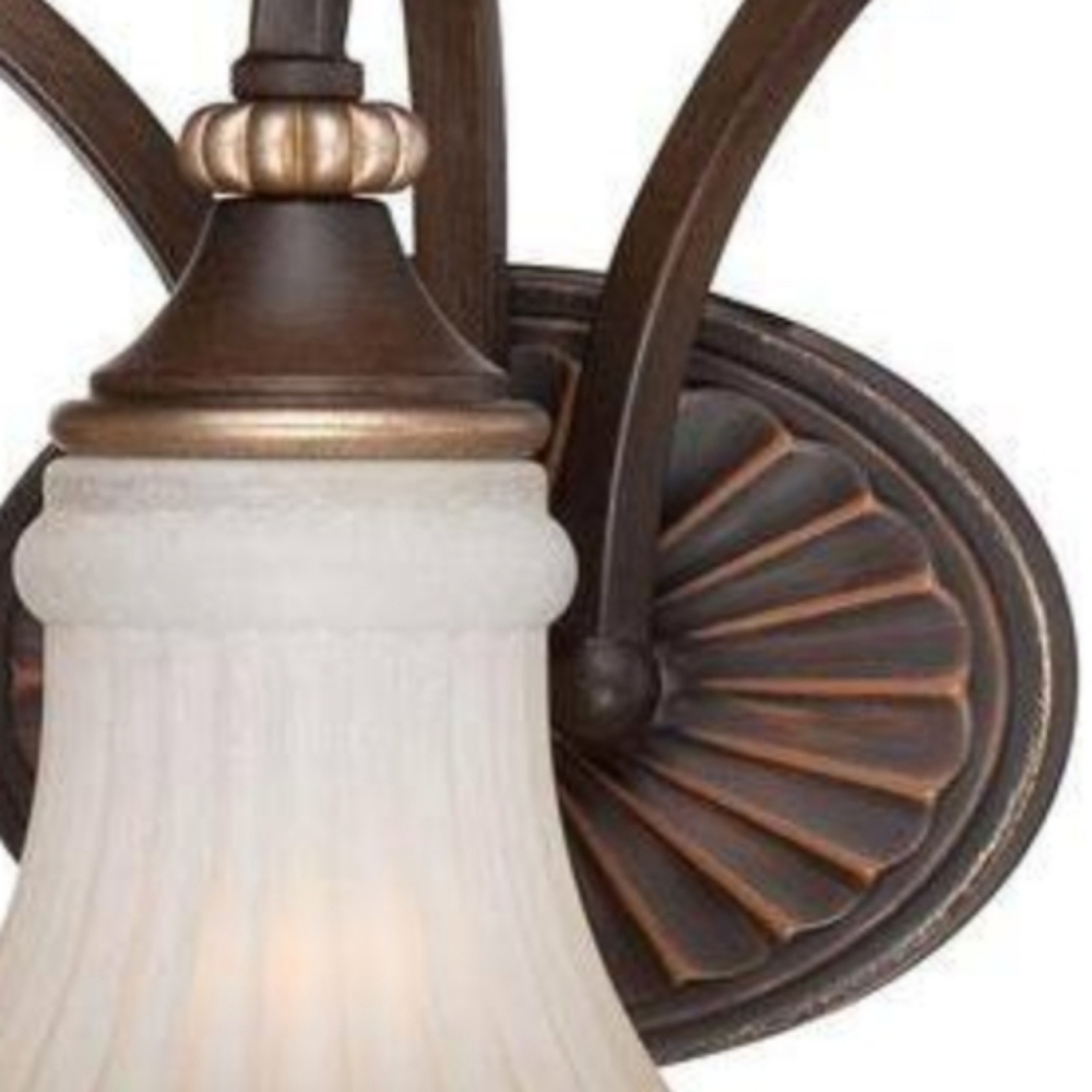 Bronze & Gold Bathroom Vanity Light Fixture, Modern 3- Light Antique - Picture 8 of 16